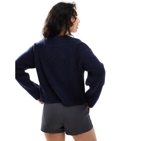 & Other Stories Cardigan Sweater Alpaca Wool Blend Knit Quiet Luxury Preppy M - Picture 2 of 11